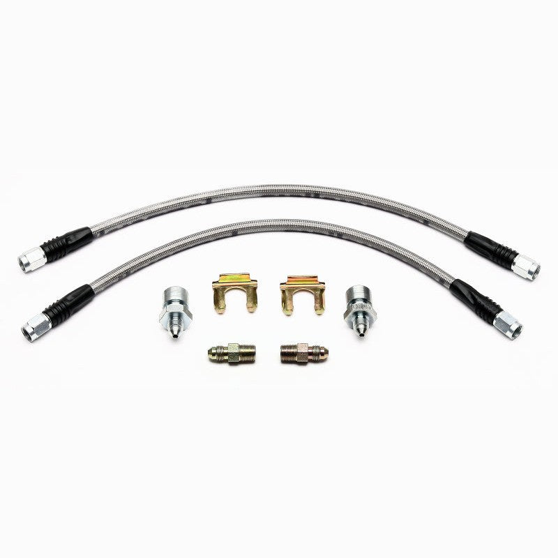 Wilwood braided stainless steel rear brake Flexline kit with fittings for 2007-up GM 1500 and 2500 trucks.