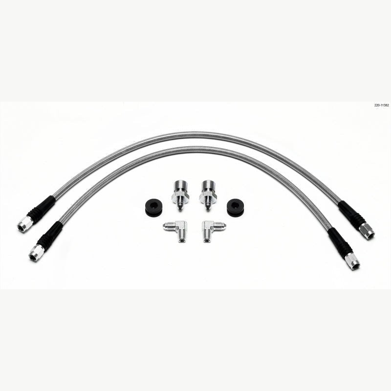 Wilwood Flexline stainless steel braided front brake line kit with fittings for 2010-2018 Chevrolet Camaro