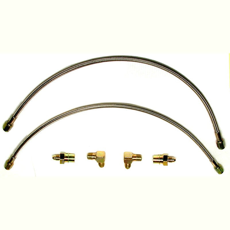 Stainless steel braided brake lines and fittings for Wilwood Forged Dynalite front calipers on 1990-1999 Honda Civic.