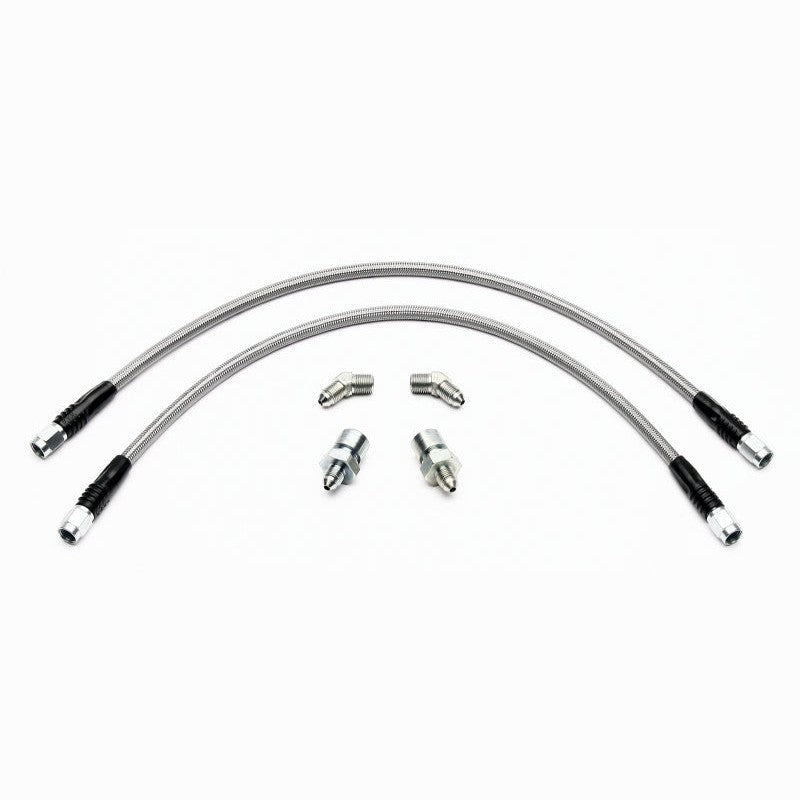 Wilwood braided stainless steel brake Flexline kit for 1994-2003 Mustang with SL6 front calipers.