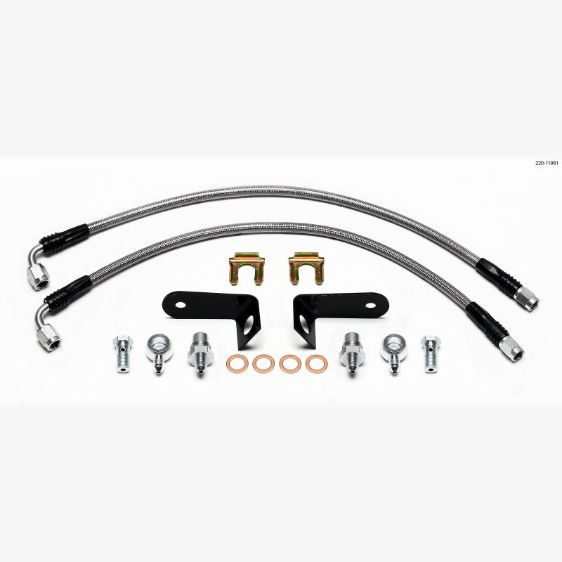 Wilwood stainless steel braided rear brake Flexline kit with fittings for 2006-up Honda Civic models.