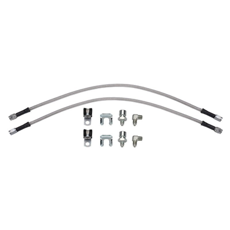 Wilwood Flexline 20-inch stainless steel braided front brake lines for 2017-2019 Ford Raptor.