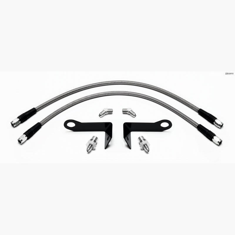 Wilwood front stainless steel braided brake lines with fittings for 2005-2008 Ford Mustang