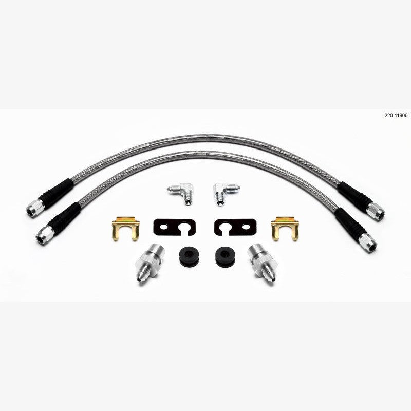 Wilwood front stainless steel braided brake flexlines and hardware for 2011-UP Ford Fiesta