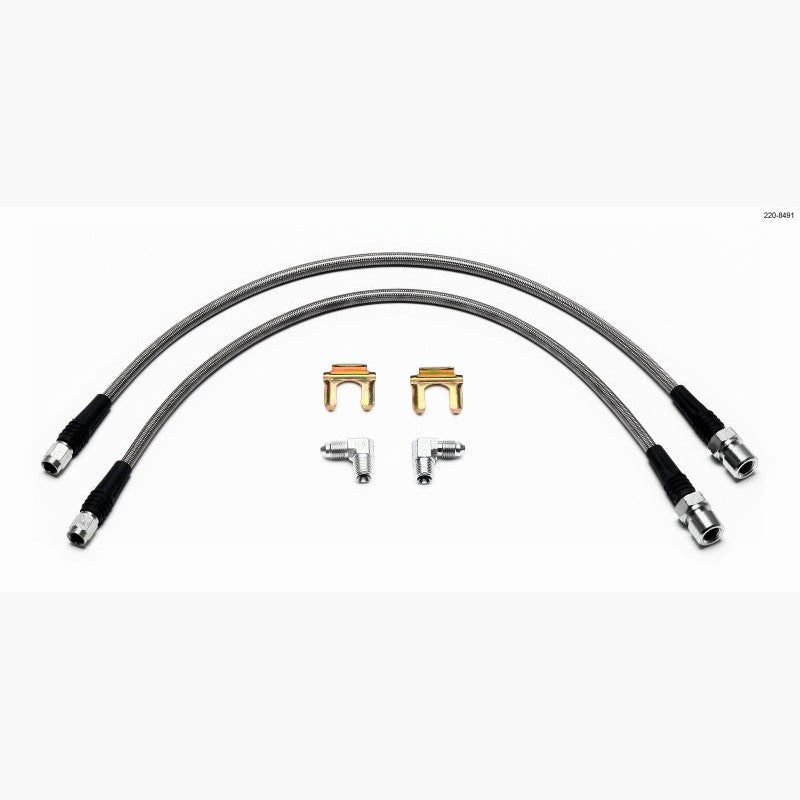 Wilwood Flexline front stainless steel braided brake line kit with fittings for Mini Cooper