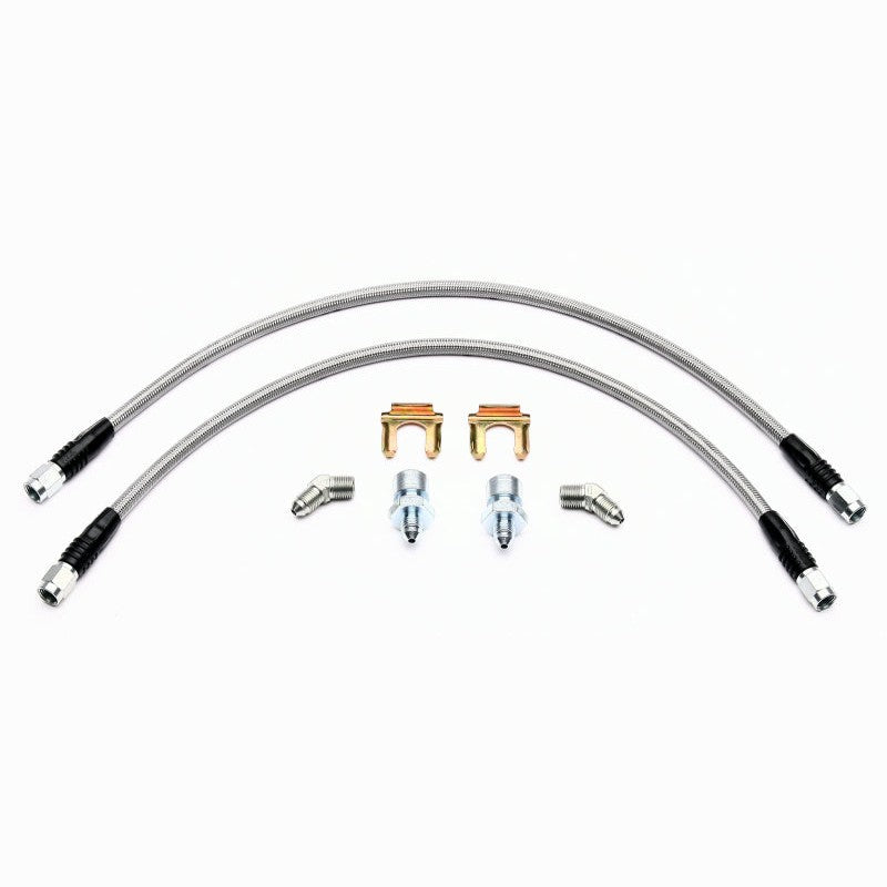 Rear Wilwood Flexline braided stainless steel brake line kit for C6 Corvette with SL4 calipers.