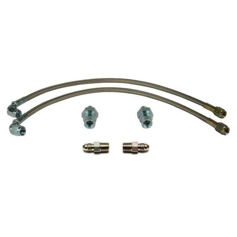 Wilwood 220-9811 rear braided stainless steel brake flexline kit with fittings and adapters