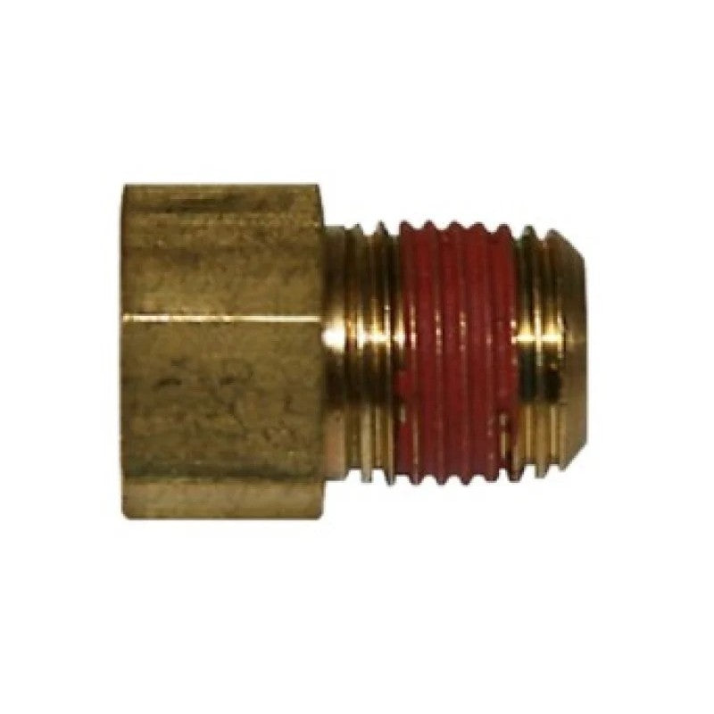 Set of four Wilwood 220-0628 fluid tube adapters with metallic finish and precision-cut threads.