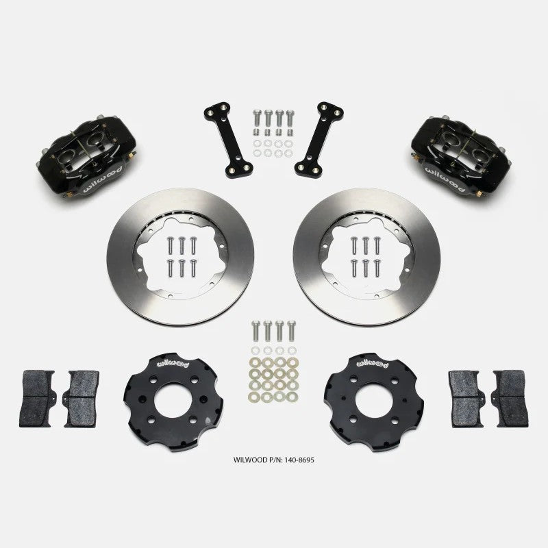 Wilwood Forged Dynalite 11-inch front brake kit including 4-piston calipers and rotors for 1988-2000 Honda Civic and CRX.