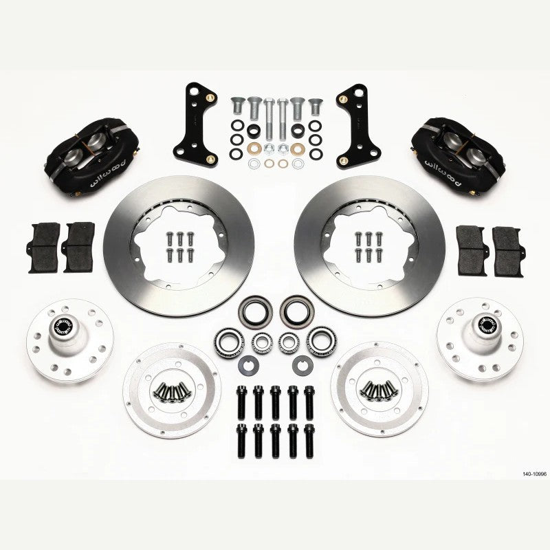 Wilwood Forged Dynalite front hub brake kit with 11-inch rotors, four-piston calipers, and forged aluminum hubs.
