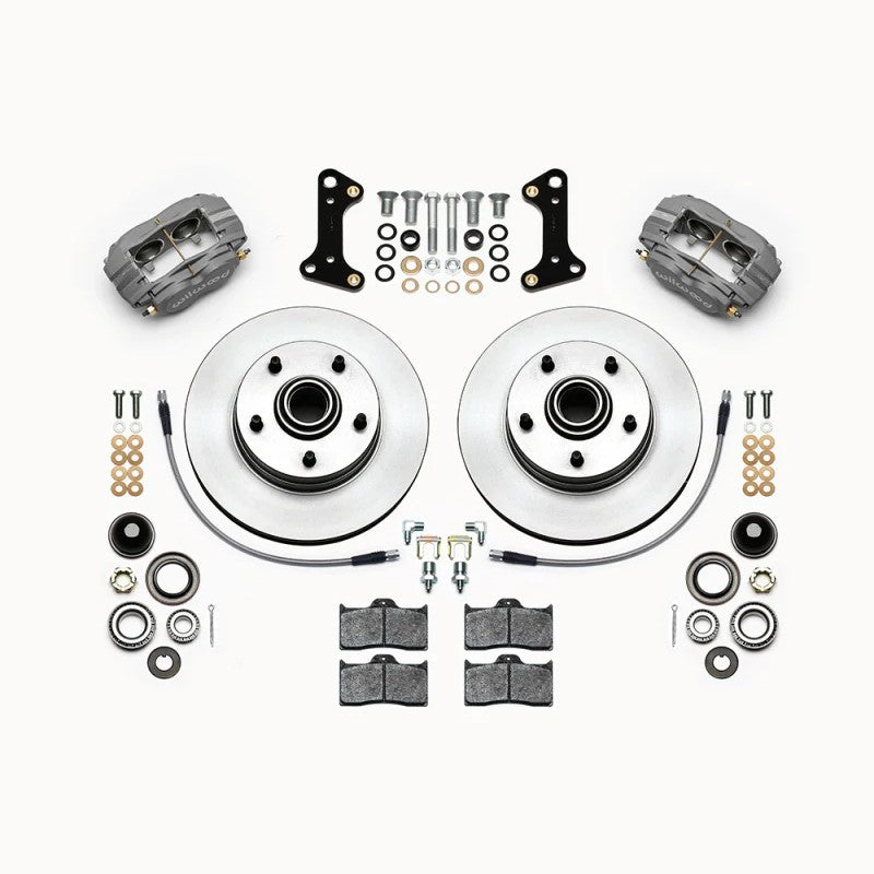 Wilwood Forged Dynalite-M front disc brake kit with four-piston calipers and 11-inch one-piece rotors and hubs