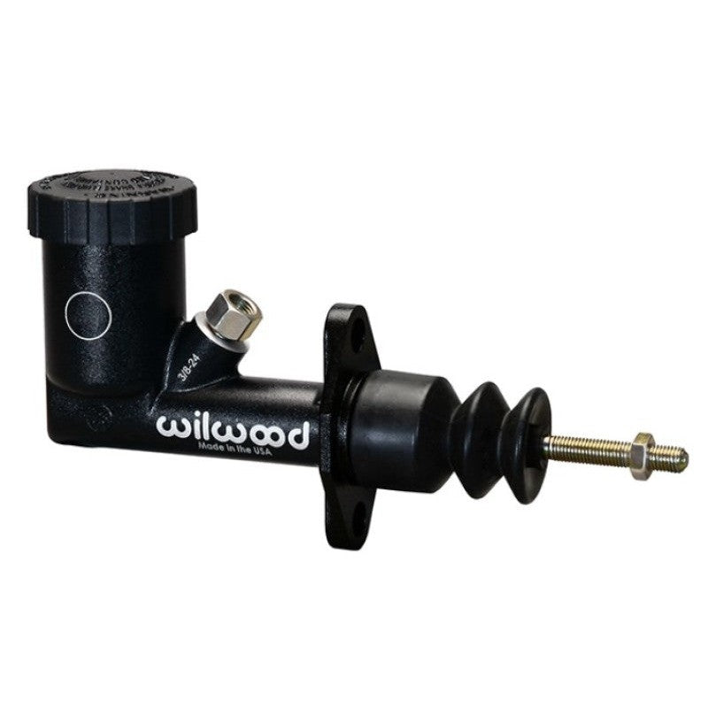 Wilwood GS compact integral master cylinder with .625 inch bore and black e-coat aluminum body.