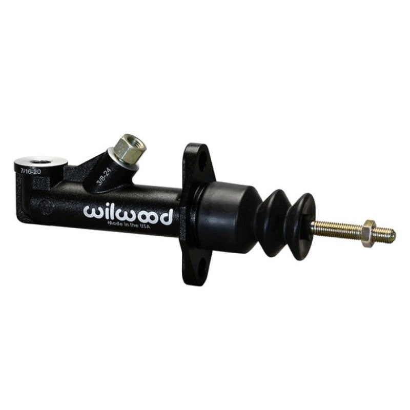 Wilwood GS Compact Remote Master Cylinder with black e-coat aluminum body and .500 inch bore.