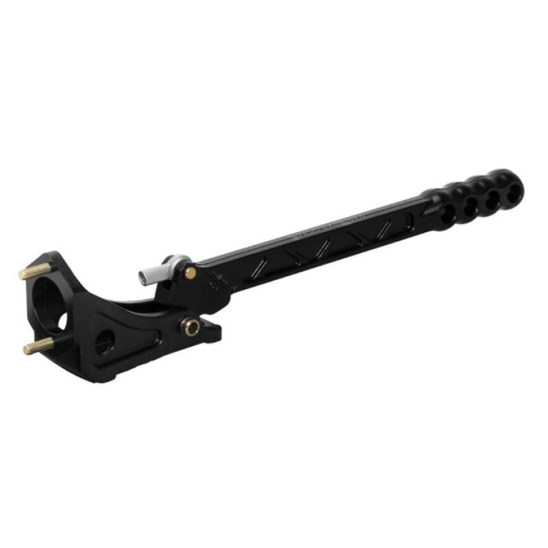 Wilwood horizontal hand brake lever assembly with forged aluminum H-beam lever and black e-coat finish.