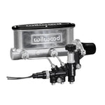 Ball burnished Wilwood HV Tandem Master Cylinder with black proportioning valve, LH bracket, and stainless steel tubes.