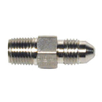 Wilwood straight inlet fitting adapter showing 1/8-27 NPT and -3 AN male threaded ends.