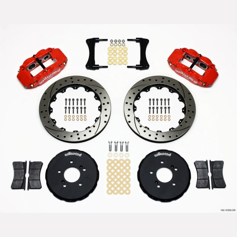 Wilwood 140-10309-DR front big brake kit with red six-piston calipers and drilled rotors for Honda S2000