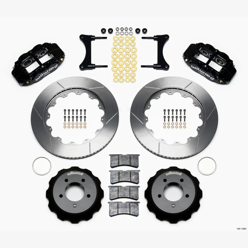 Wilwood Forged Narrow Superlite 6R front brake kit showing 6-piston calipers and 14.00-inch rotors.