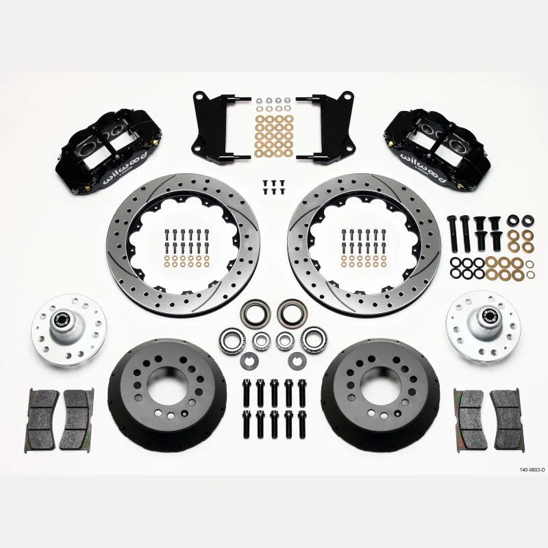 Wilwood Forged Narrow Superlite 6R front brake kit with 6-piston calipers and 12.88-inch drilled rotors