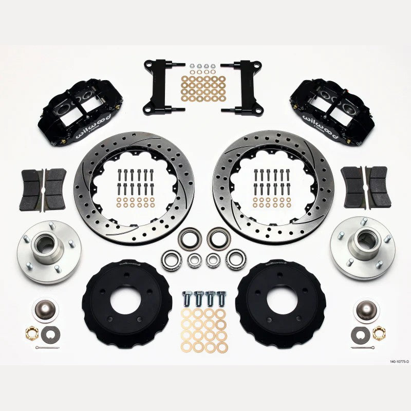 Wilwood Narrow Superlite 6R front hub kit with forged 6-piston calipers and 13.06-inch drilled rotors