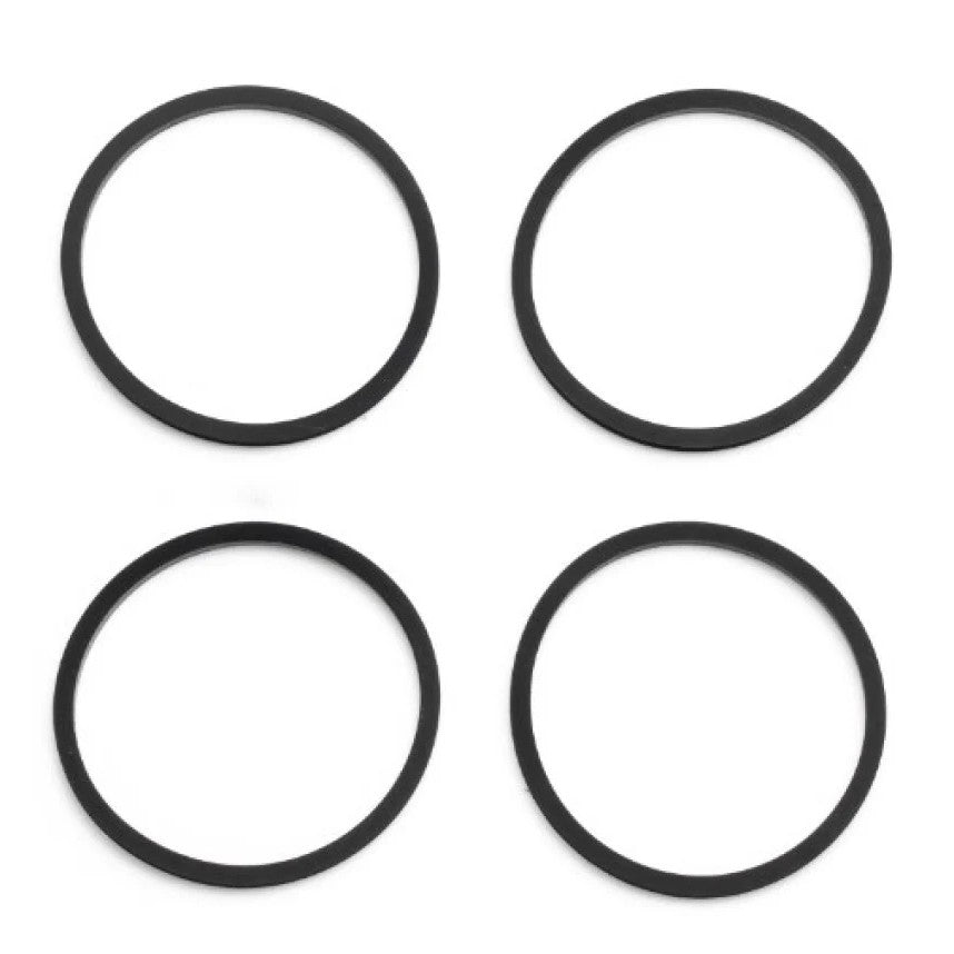 Set of four black Wilwood square-cut O-ring seals for 1.62-inch diameter brake caliper pistons.