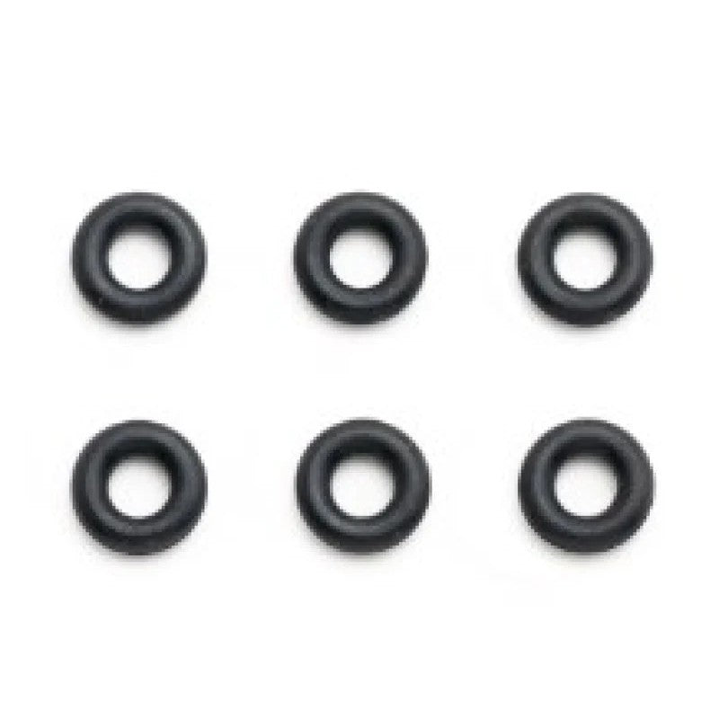 Set of six black rubber round O-ring crossover seals for Wilwood DL and Dynapro series brake calipers.