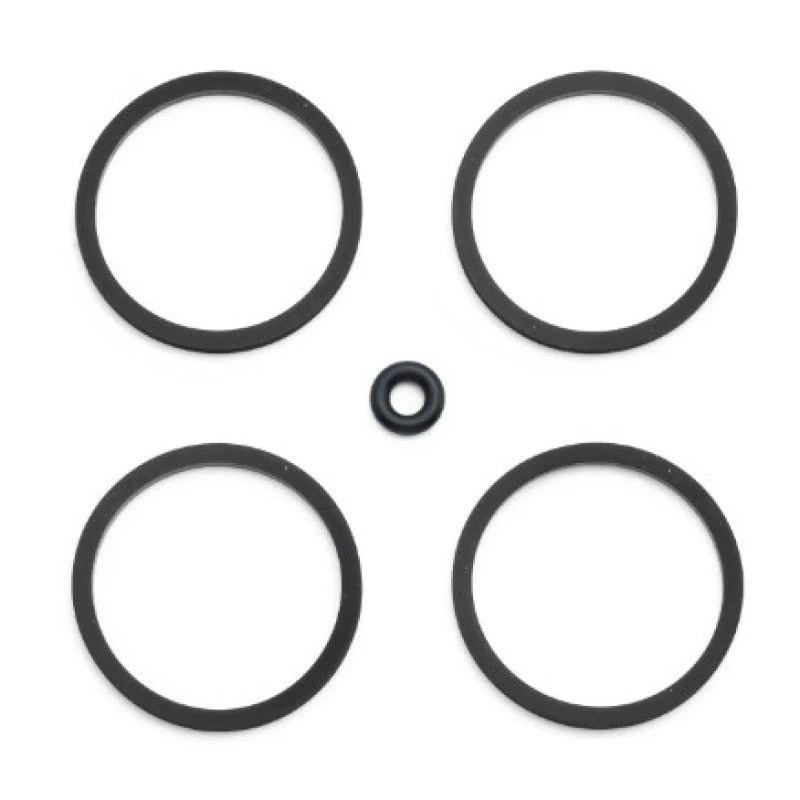 Four black Wilwood square-cut O-ring seals for GP-series brake caliper maintenance