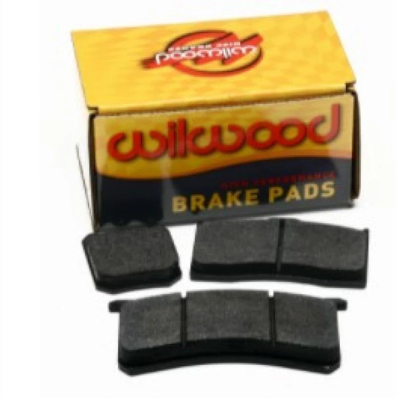 Wilwood BP-10 brake pad set with black friction material for Dynapro 6 calipers using the 6712 plate profile.