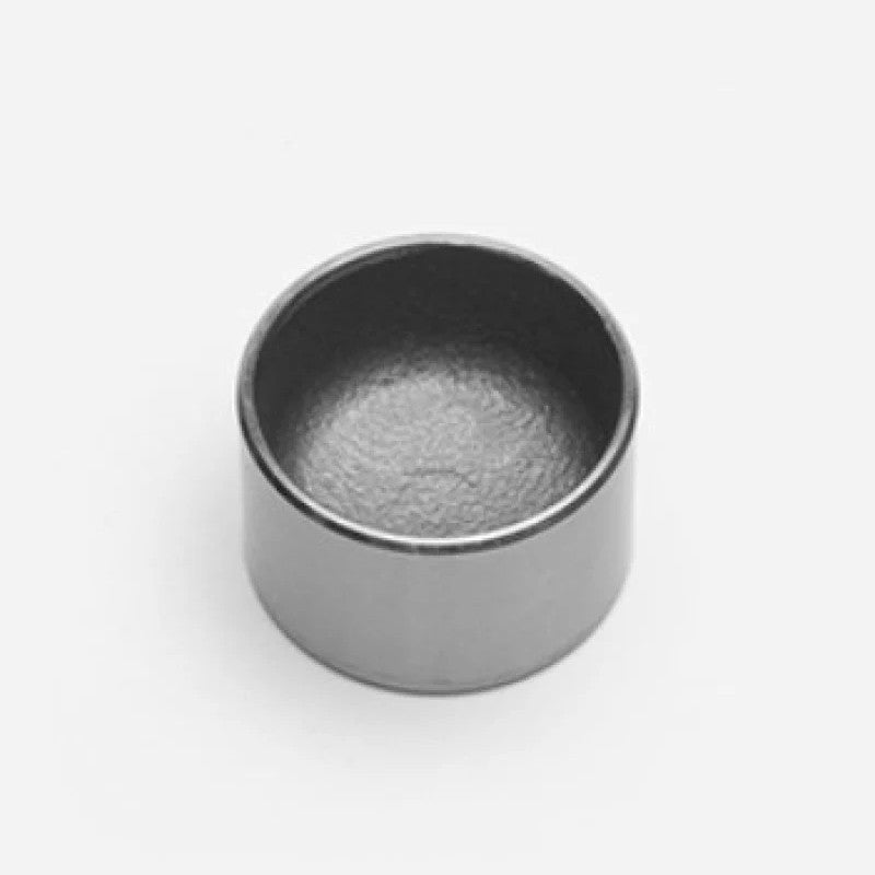 Cylindrical stainless steel brake caliper piston, 1.38 inch diameter by 0.88 inch height, Wilwood part 200-7518.