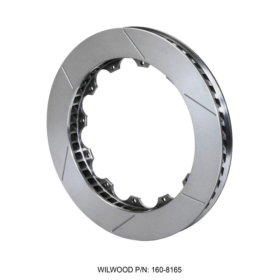 Wilwood GT 48 Spec-37 slotted curved vane brake rotor, 13.06 inch diameter, right hand side.