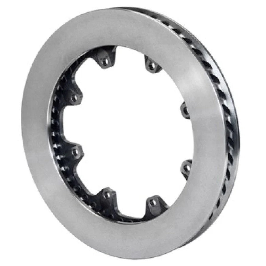 Wilwood HD 48 Spec-37 LH curved vane iron alloy brake rotor with 8 on 7.00 inch bolt circle and smooth face.