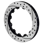 Wilwood SRP48 black directional drilled and slotted brake rotor, 12.88 inch diameter, left hand orientation