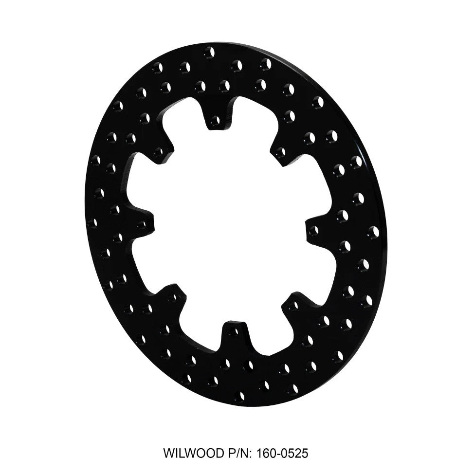 Wilwood 12.00-inch drilled steel brake rotor featuring an 8 on 7.00-inch bolt circle mounting pattern.