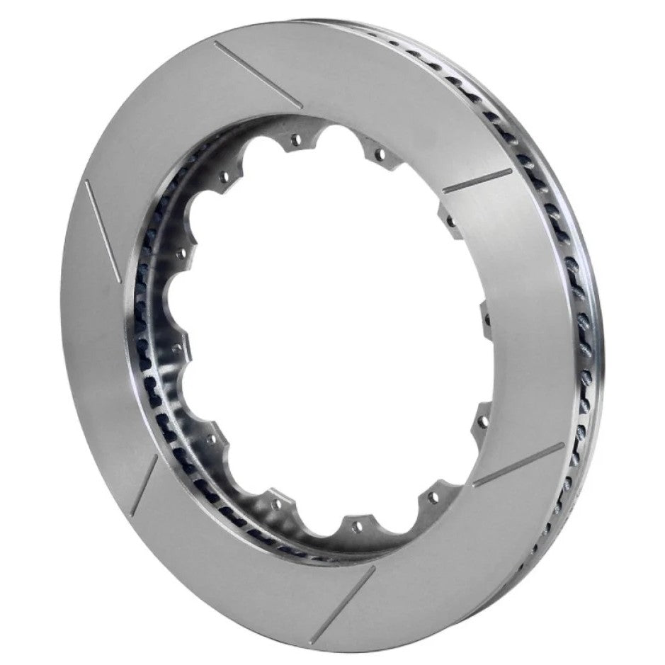 Wilwood Spec-37 GT 72 curved vane slotted brake rotor for the right hand side with 12-bolt mounting pattern