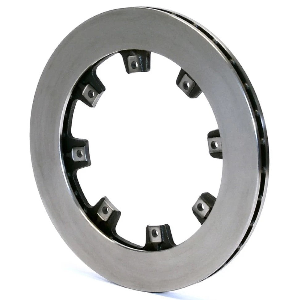 Wilwood UL32 HP vented iron brake rotor with 32 straight vanes and an 8 on 7.00 inch bolt circle mounting pattern.