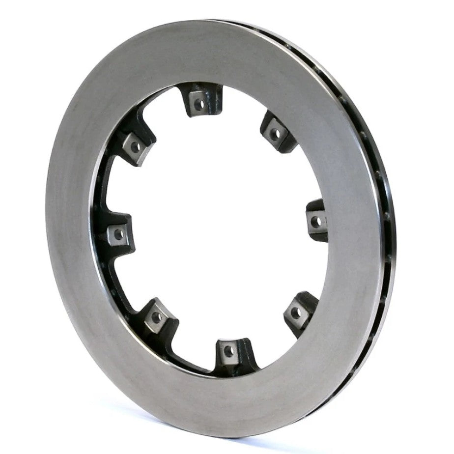 Wilwood UL32 vented iron brake rotor featuring 8-lug mounting pattern and internal straight vane cooling channels.