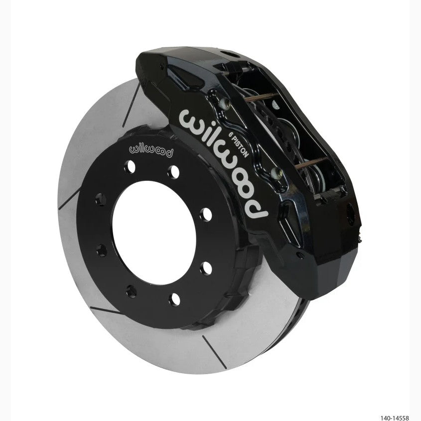 Wilwood TX6R six-piston black calipers and 15-inch GT-60 directional vane rotors for Ford F-250 and F-350