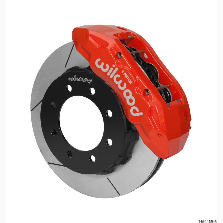 Wilwood TX6R red 6-piston calipers and 15-inch GT-60 directional vane rotors for 2013-2017 Ford F-250/F-350