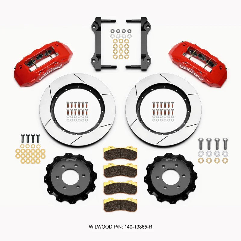Wilwood TX6R red 6-piston calipers and 15.50-inch GT-60 directional vane rotors for 6-lug Ford F-150