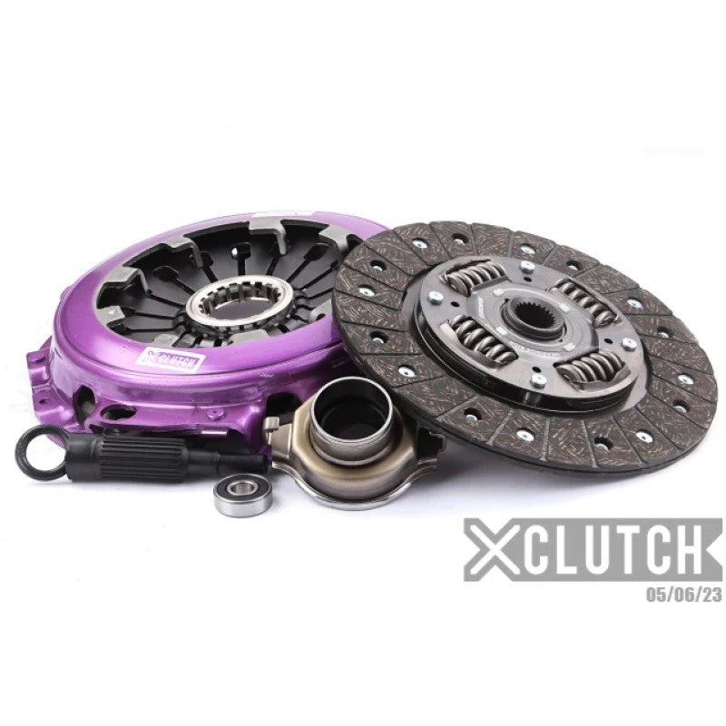 XClutch Stage 1 Clutch Kit with pressure plate, sprung organic disc, release bearing, and alignment tool.