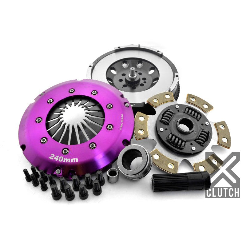XClutch Stage 2R Extra HD Sprung Ceramic Clutch kit with pressure plate and alignment tool for BMW N54 8-bolt engines.