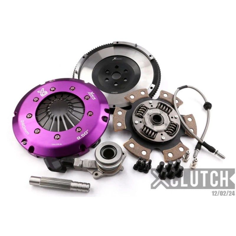 XClutch Stage 2R Extra HD Sprung Ceramic Clutch Kit with pressure plate, ceramic disc, and flywheel for Ford Focus ST/RS