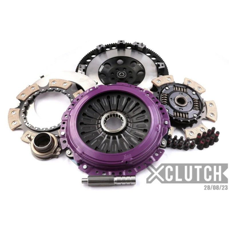 XClutch 9-inch twin disc sprung ceramic clutch kit with lightweight alloy hat and flywheel for Subaru WRX STI 2.5L