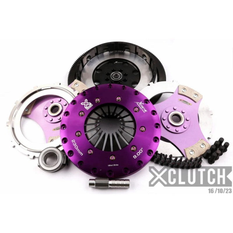 XClutch 9-inch twin solid ceramic clutch kit with flywheel and lightweight alloy hat for Honda Civic Type R