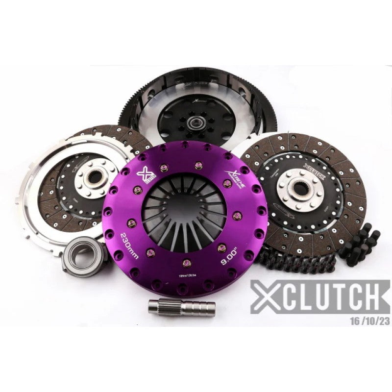 XClutch XKHN23537-2G 9-inch twin disc solid organic clutch kit with lightweight alloy hat and flywheel
