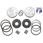 Yukon Hardcore drive flange kit with 19 spline flanges and non-engraved caps for Dana 44 front axles