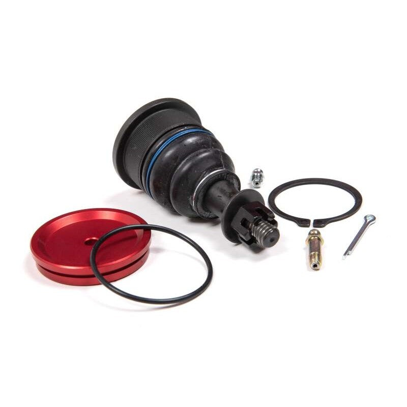 Zone Offroad press-in ball joint kit with snap ring, grease zerk, cotter pin, and red anodized dust cap