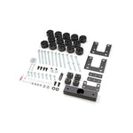 Zone Offroad 1.5-inch body lift kit components including lift blocks, bumper brackets, and high-strength hardware.