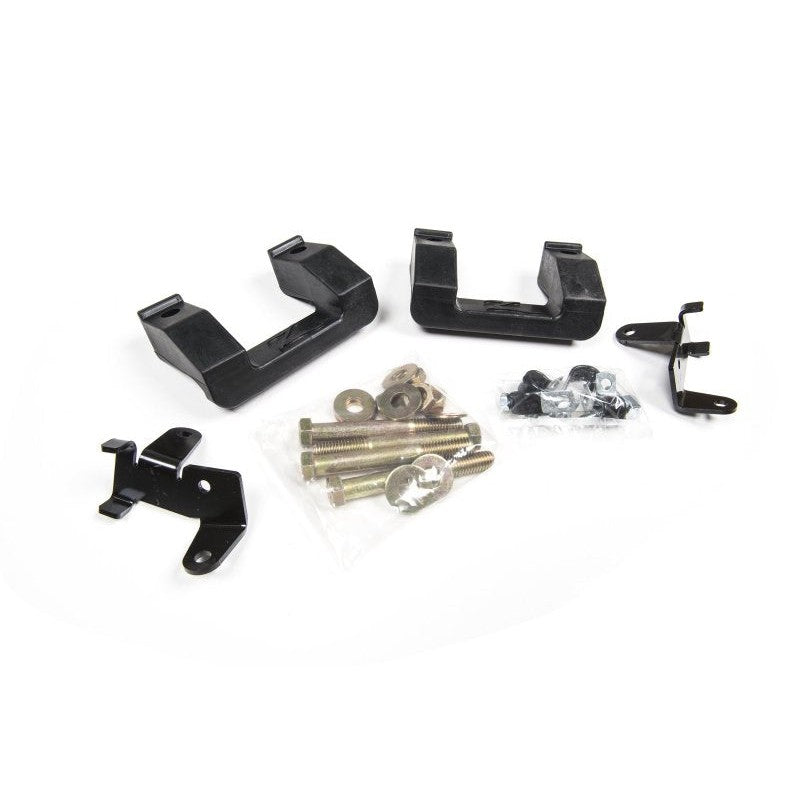 Zone Offroad 2 inch lower strut spacer leveling kit with MagneRide sensor relocation brackets and mounting hardware.
