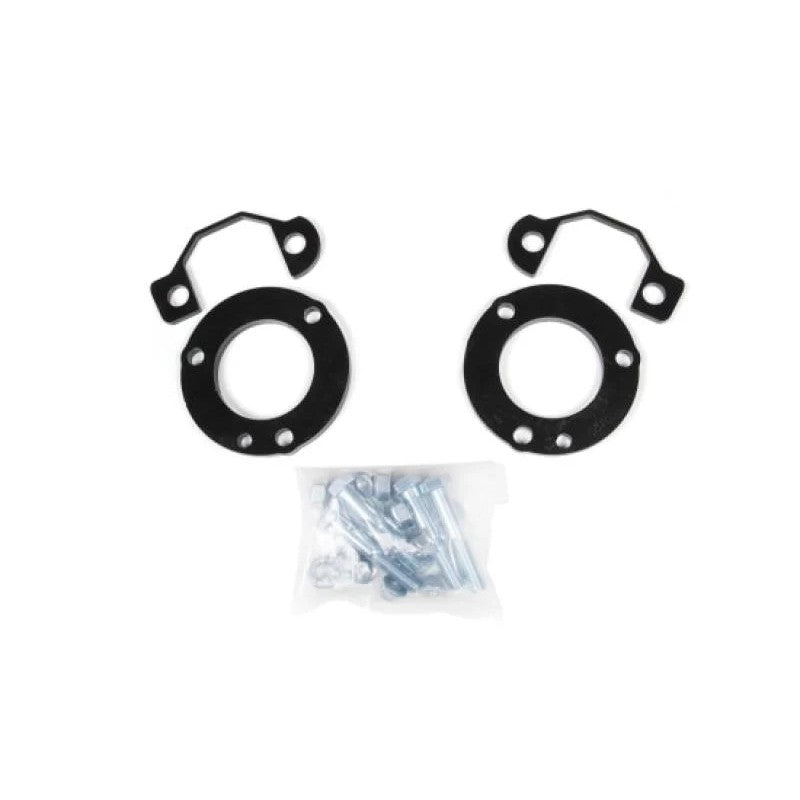 Zone Offroad 1-inch black powder-coated front leveling kit spacers for 2021 Ford Bronco.